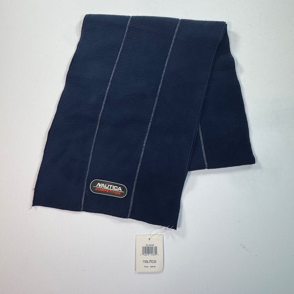Nautica Competition Vintage Navy Blue Fleece Scarf NauTech NS-2601M NWT